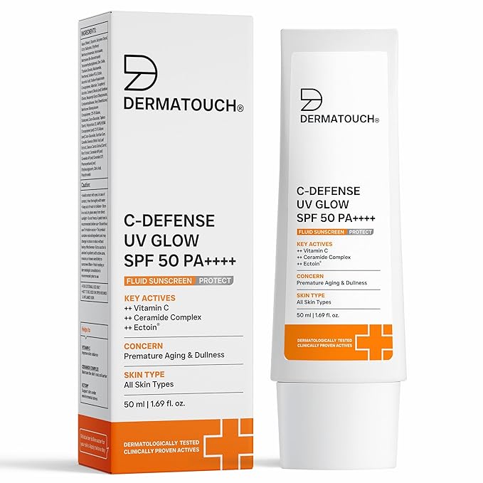Dermatouch C-Defense SPF 50 PA++++ Fluid Sunscreen - Pack of 50ml