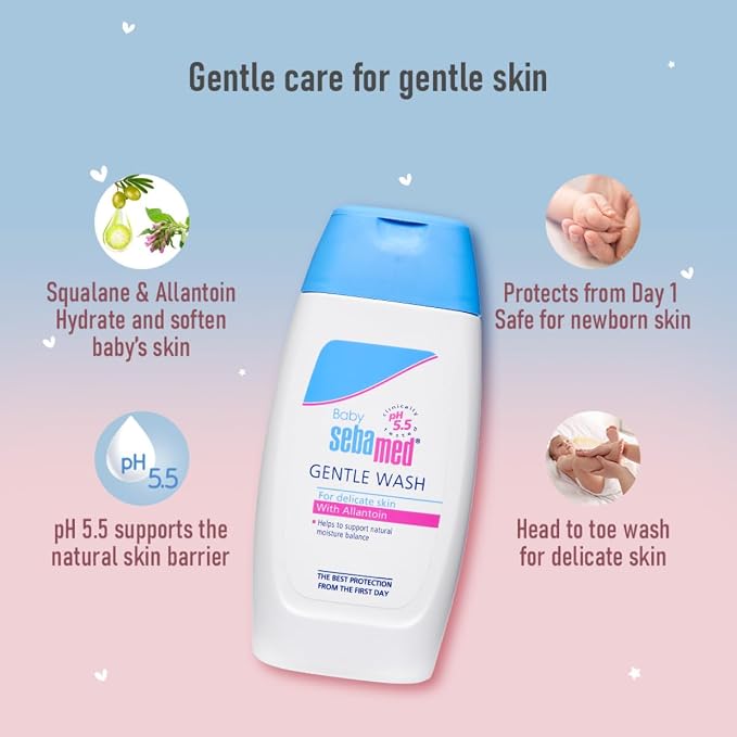 Sebamed Baby Gentle Wash | pH 5.5 | Baby Body Wash | Soap Free | Tear Free | 200ml gallery image 4
