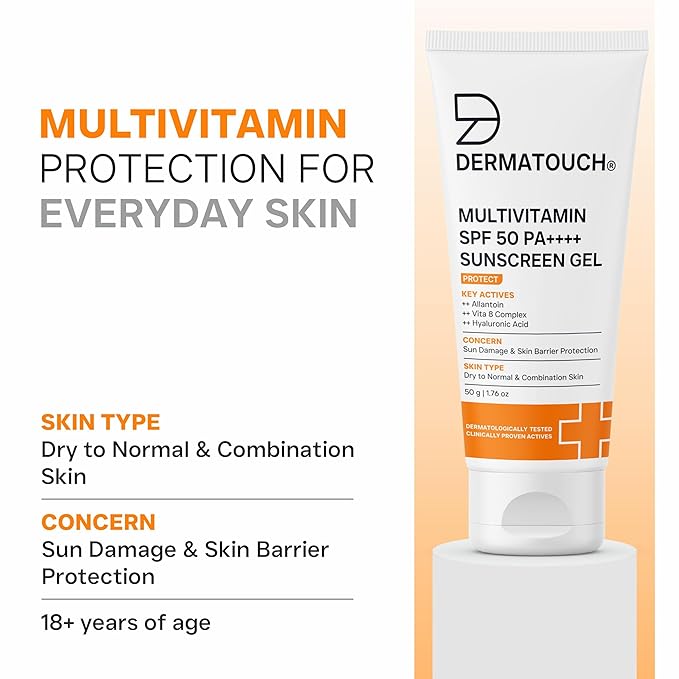 Dermatouch Multivitamin SPF 50 PA++++ Sunscreen Gel - Pack of 50g gallery image 4