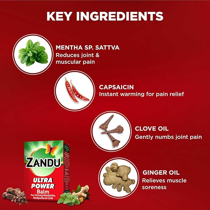 Zandu Balm Ultra Power -Pack of 8 ml gallery image 5
