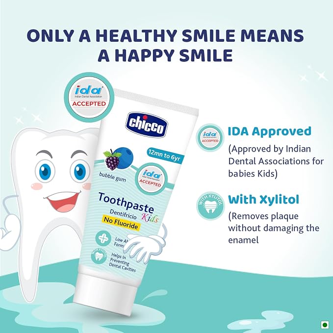 Chicco Toothpaste Bubble Gum-Pack of 50 g gallery image 2